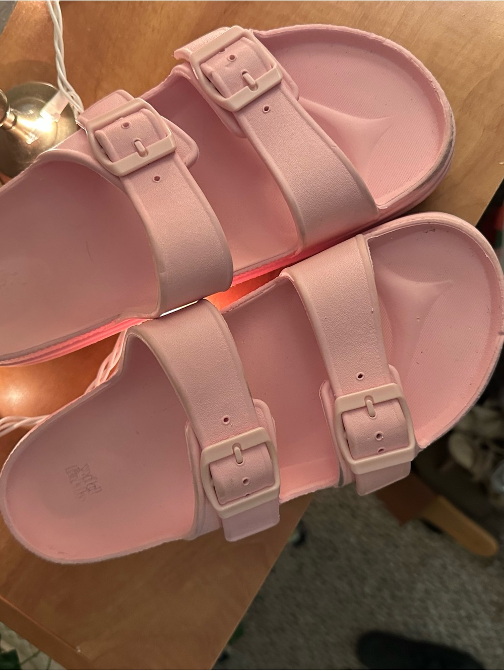 wild fable Pink Double-Buckle Slide Sandals